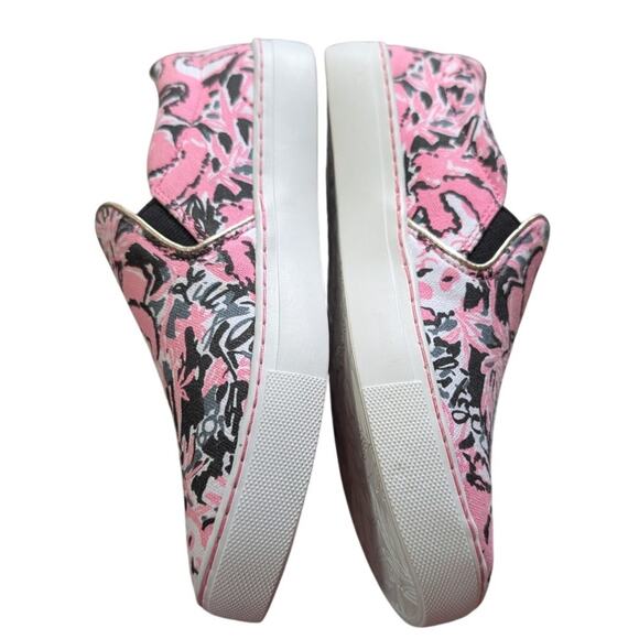 Lilly Pulitzer Women’s Slip-On Canvas Shoes Size 6 Black & Pink - Picture 2 of 5